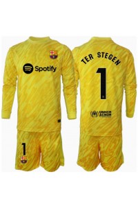 Barcelona Ter Stegen #1 Keeper Babyklær Hjemme Fotballdrakt til barn 2024-25 Lange ermer (+ Korte bukser)